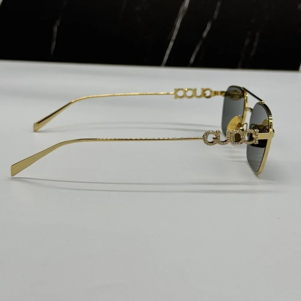 NEW GUCCI SUNGLASSES GOLD UNISEX EYEWEAR GUCCI GG1804S 001